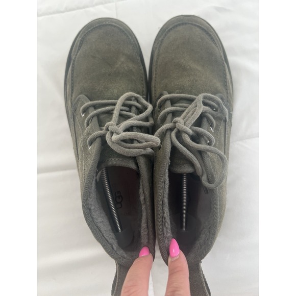 Ugg Neumel Moc Chukka Mens Warm Faux Fur Ankle Lace‎ Up Boots In Olive Green 13 - Picture 8 of 13